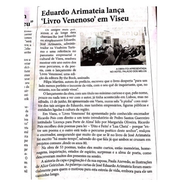 Notícia no Jornal da Beira. 
 #printisnotdead #themostbeautifulbooks #bookaddict...
