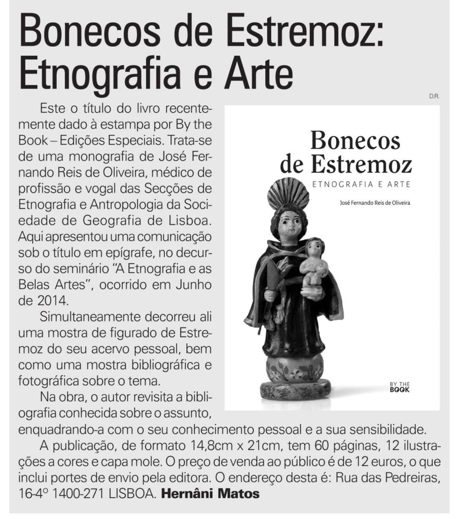 Notícias do Alentejo:
 Um artigo de Hernâni Matos sobre o título "Bonecos de Est...