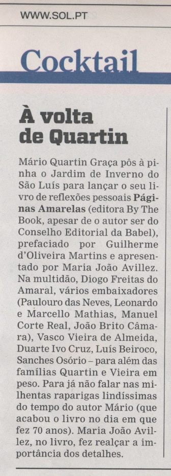 "Páginas Amarelas" no semanário Sol!