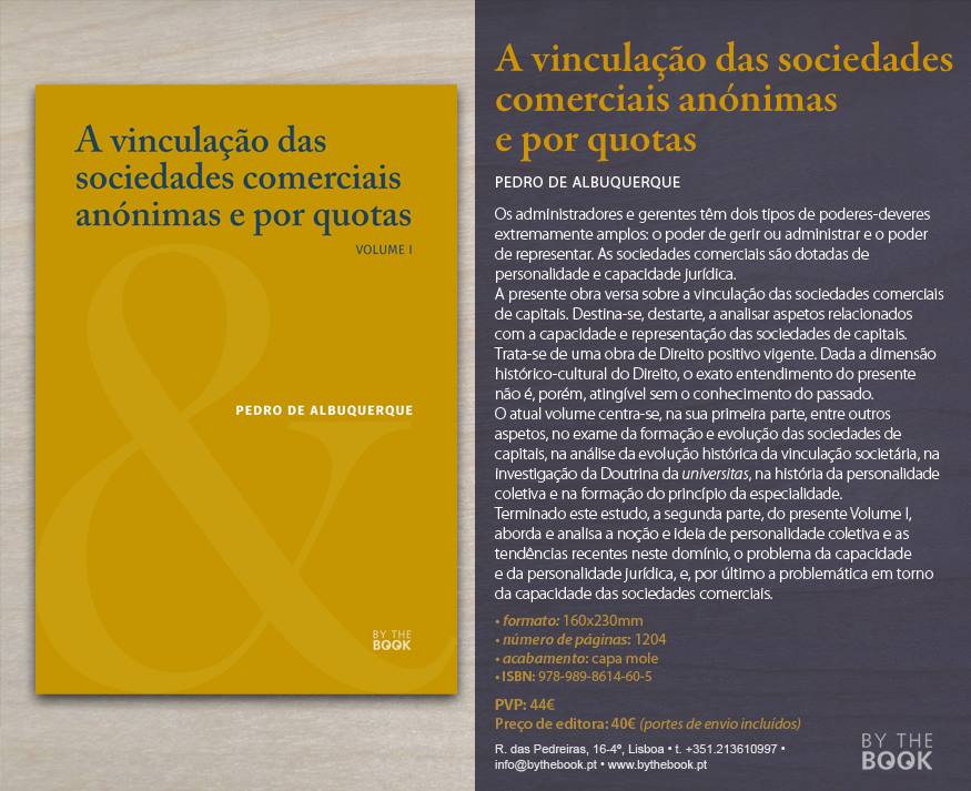 Todos os temas têm interesse no panorama editorial da By the Book!
Esta obra da...